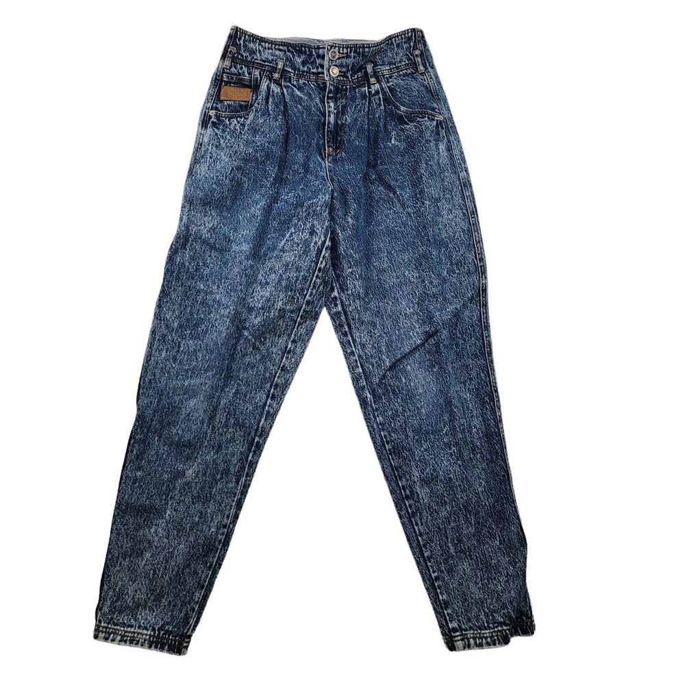 BUGLE BOY VINTAGE 80s Jeans Juniors 7/8 Acid Washed V Yolk Paper Bag High Waist